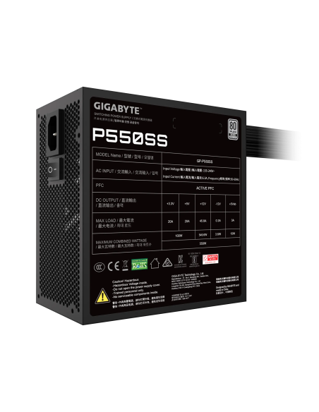 FUENTE DE PODER GIGABYTE 550W GP-P550SS 80 PLUS SILVER